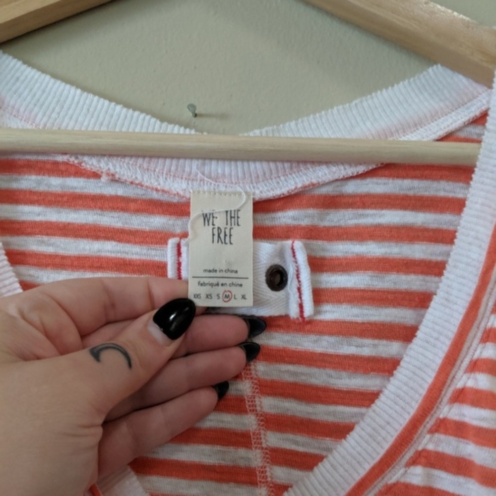 FREE PEOPLE Take Me Stripe Tee Size Medium - Picture 4 of 8
